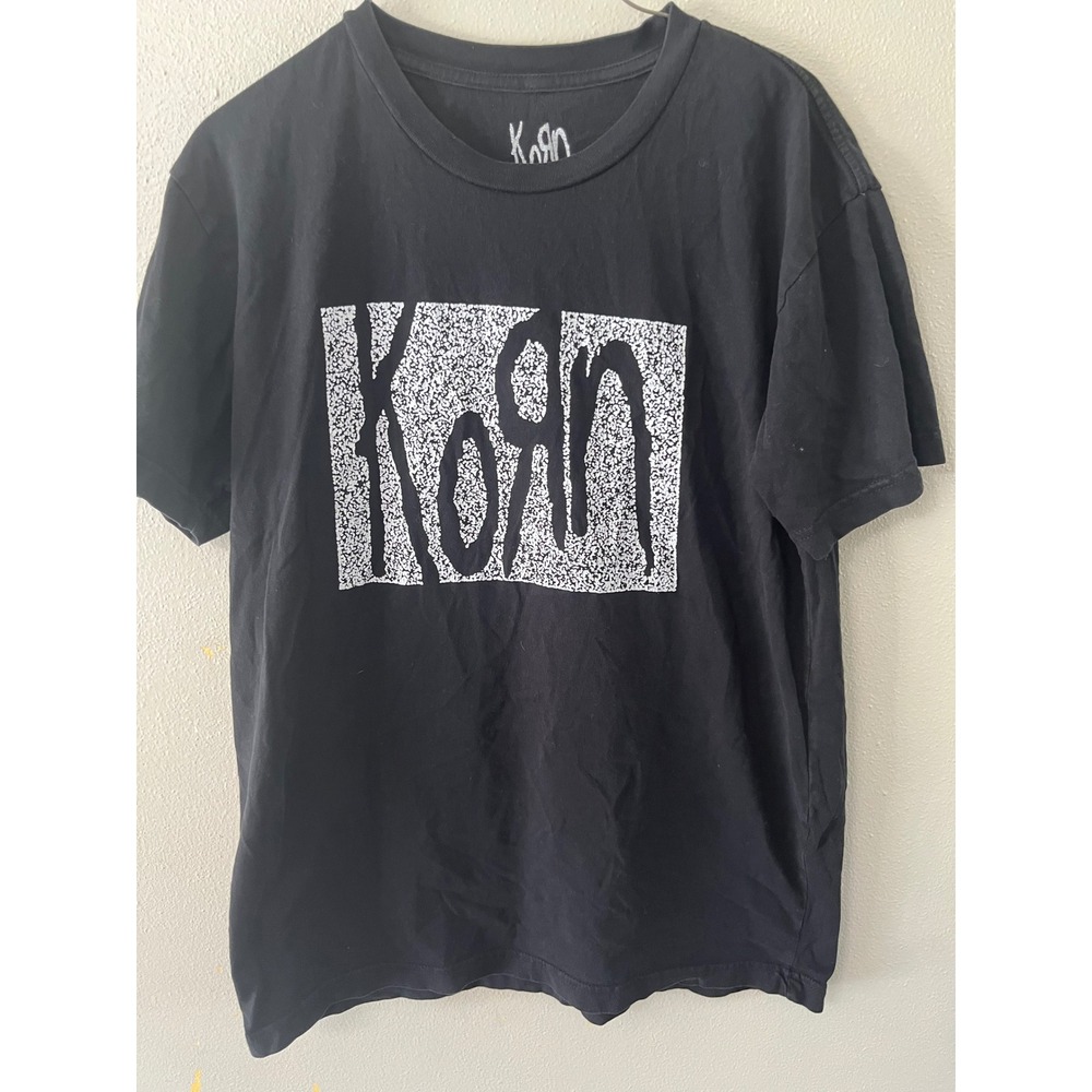 KORN Graphic T-Shirt Band Logo Nu Metal Mens M Black Rock Streetwear Tee